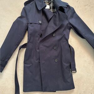 Sandro Mens Navy Trench Coat